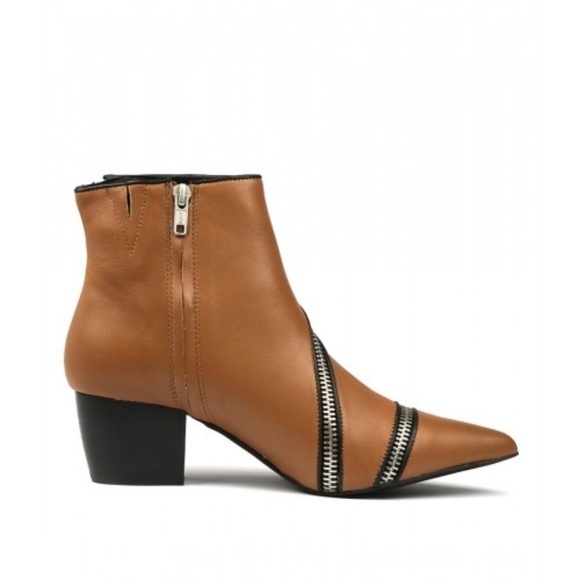 NWT SOL SANA Diego Caramel Leather Zipper Boots- 6 - Picture 4 of 16